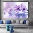 thumbnail image 2 of Mudket Light Purple Flower on Water with Pearls Canvas Wall Art, Framed Floral Print, Ready to Hang Wall Decor for Bathroom Bedroom, Calming Elegant Artwork - 12"L x 8"W, 2 of 10