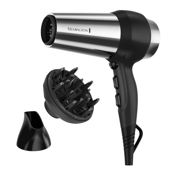 Remington Impact Resistant Ceramic Hair Dryers, Black with Concentrator and Diffuser