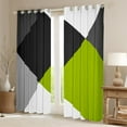 thumbnail image 2 of Manfei Green Black White Black Out Curtains,Modern Minimalist Geometric Curtains Pack of 2 (42x63 Each),Patchwork Checkered Bedroom Curtains For Teens,Ultra Soft Home Decor, 2 of 6