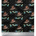 thumbnail image 1 of Soimoi Black Modal Satin Fabric Birthday Theme Party Fabric Prints By Yard 42 Inch Wide, 1 of 3