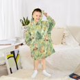 thumbnail image 6 of FORMRS Wearable Blanket Hoodie with Sleeves for Kids Cozy Flannel Sweatshirt, Cartoon Forest Animals, 6 of 7