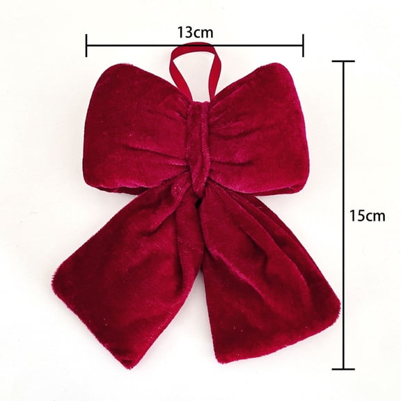 Burgundy Velvet Bow Christmas Tree Door Ornament Wall Decoration with Natural Berries and Pinecones for Festive Holiday Interior Decor
