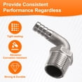 thumbnail image 4 of Uxcell 2pcs 90 Degree Elbow Hose Barb Fitting 0.4" Barb x 1/2" NPT Male Stainless Steel Pipe Fitting Air Hose Fittings Coupler, 4 of 6