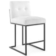thumbnail image 4 of Modway Privy 24.5" Modern Fabric Counter Stool in White/Black (Set of 2), 4 of 4