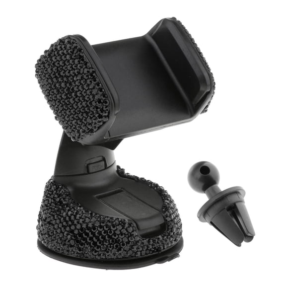 Soporte universal para teléfono de coche Raindiamond con clip resistente para la ventilación del coche. negro