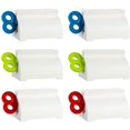 thumbnail image 1 of TORUBIA 6 Pieces Toothpaste Squeezer Rolling Tube Toothpaste Seat Holder Stand Rotate Toothpaste Dispenser for Bathroom-Red & Blue & Green, 1 of 8