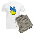 thumbnail image 6 of CafePress - Ukrainian Flag Peace Sign Ukraine Native H Pajamas - Men's Light Loose Fit Cotton Pajama Set, 6 of 7