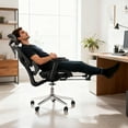 thumbnail image 2 of Ergonomic Mesh Office Chair with Footrest, Adjustable Armrests, Dynamic Lumbar Support, Recline & Tilt Function, High Back Design, Rolling Caster Computer Chair for Home Office, Black, 2 of 8