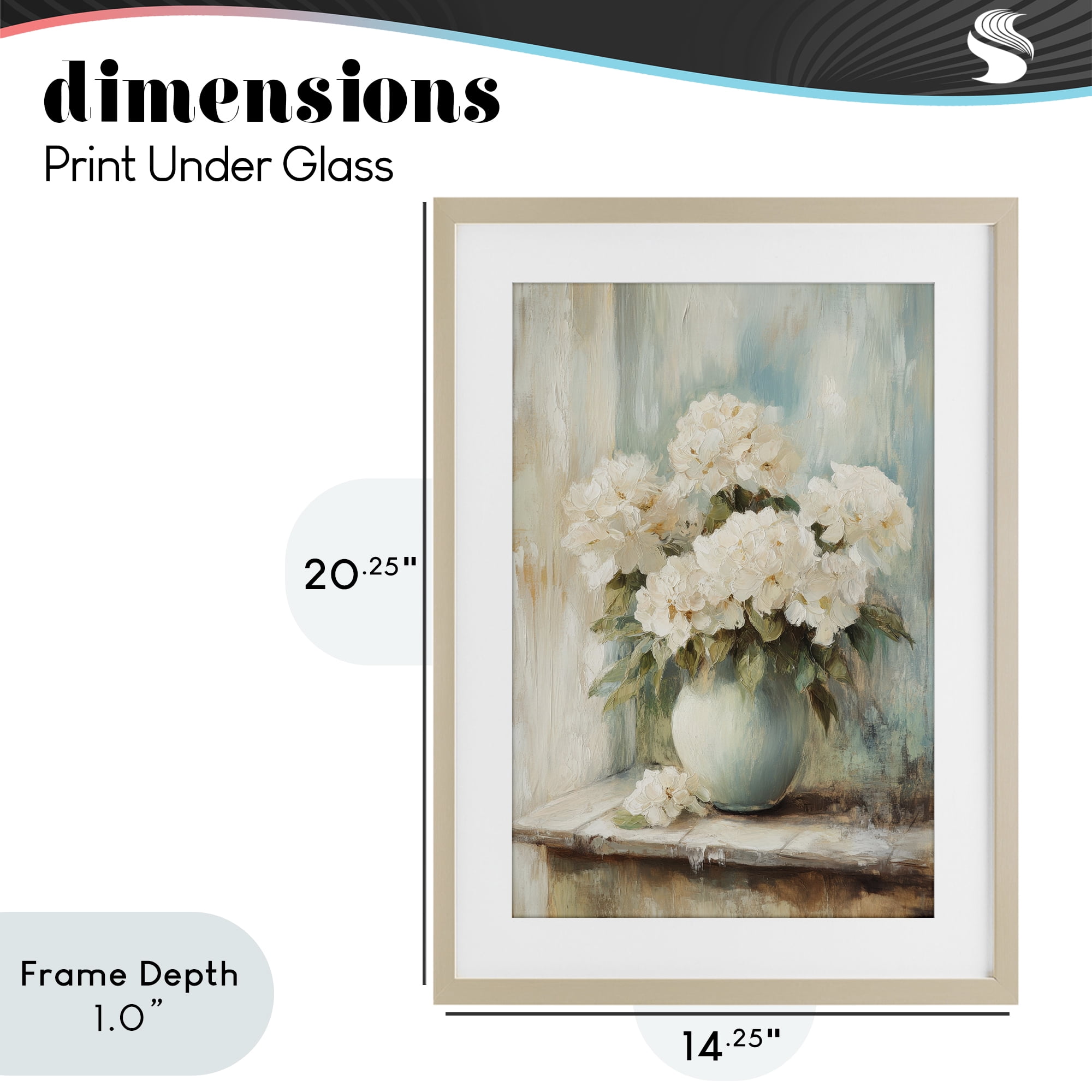 Stupell Industries Mantle Arrangement of Soft Blossoms Birch Framed Print Under Glass, design by Petal Prints Design