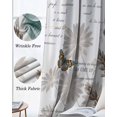 thumbnail image 3 of Teal Flowers Blackout Curtains Light Blocking Print Window Curtains, Watercolor Botanical Elegant Floral Butterfly Thermal Insulated Window Drapes for Living Room Kitchen (2 Panels, 104"W x 84"L), 3 of 8