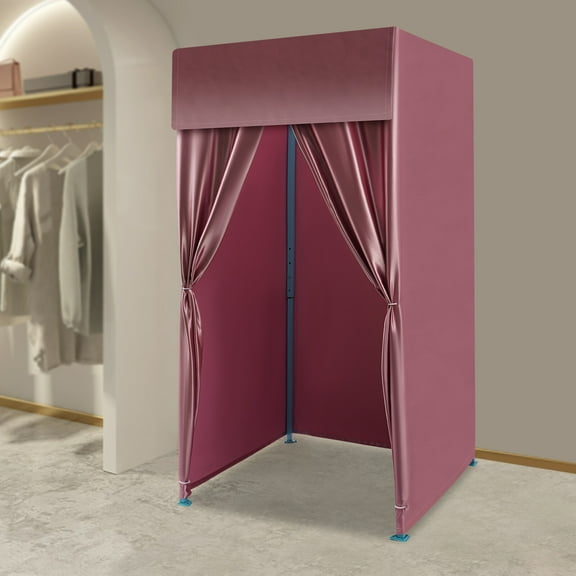 Portable Clothing Store Fitting Room Foldable Changing Dressing Room 100 x 200cm （Pink）