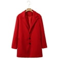 thumbnail image 6 of Men's Casual Trench Coat Slim Fit Notched Collar Long J Single Peacoat (Red XXL), 6 of 8