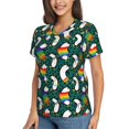 thumbnail image 2 of Xecao Lgbt Penguin for Women's V-Neck T-Shirts-Elegant Half-Sleeve Tops Perfect for Summer-XX-Large, 2 of 5