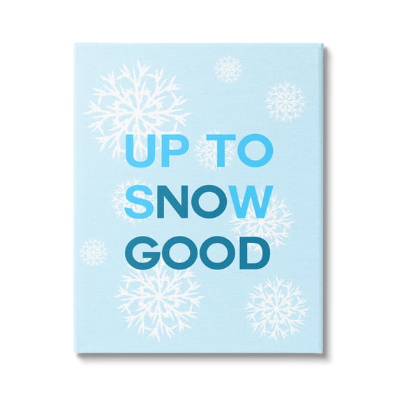 Stupell Industries Up To Snow Good Phrase Holiday Painting Gallery Wrapped Canvas Art Print Wall Art, 16 x 20
