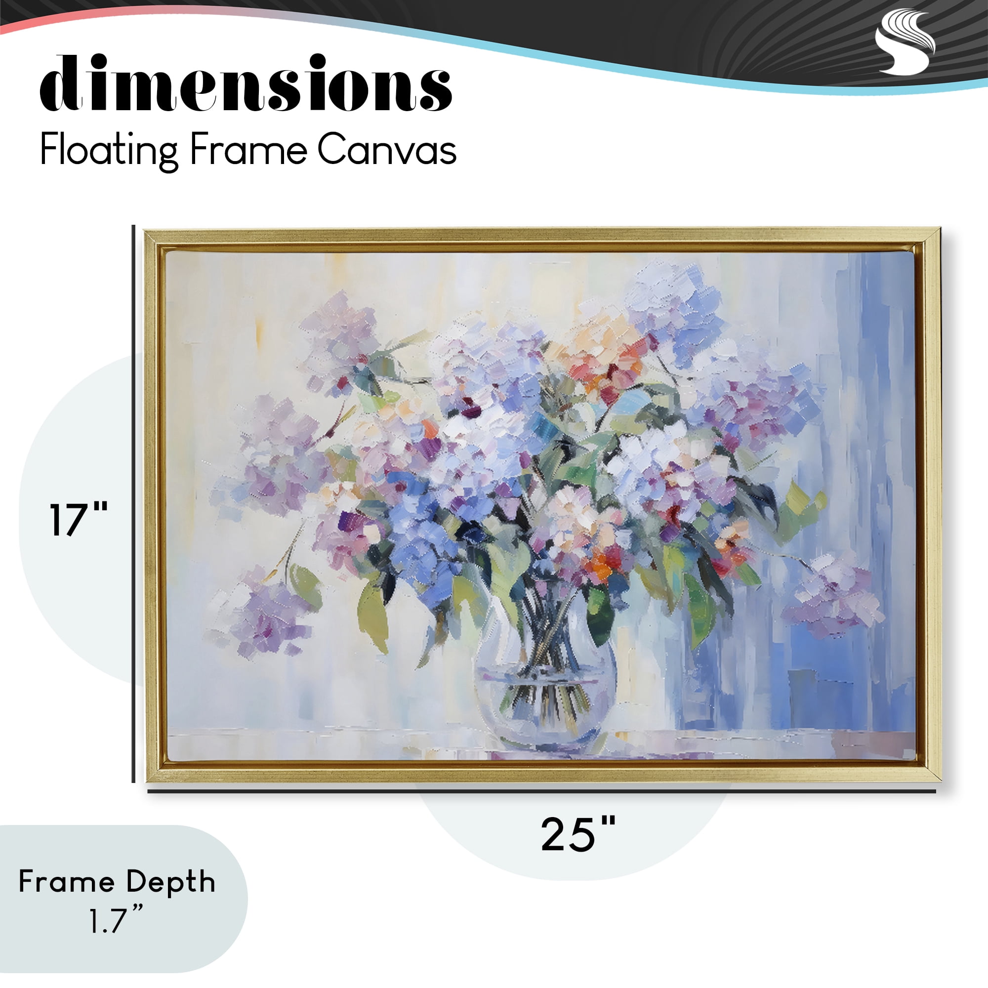 Stupell Industries In Full Bloom Bouquet Gold Framed Floater Canvas Wall Art, design by Creative Studio
