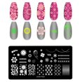 thumbnail image 3 of 1 Pcs Nail Art Templates Silicone Stamper Seal Printing Steel Plate Flower Geometry, 3 of 4