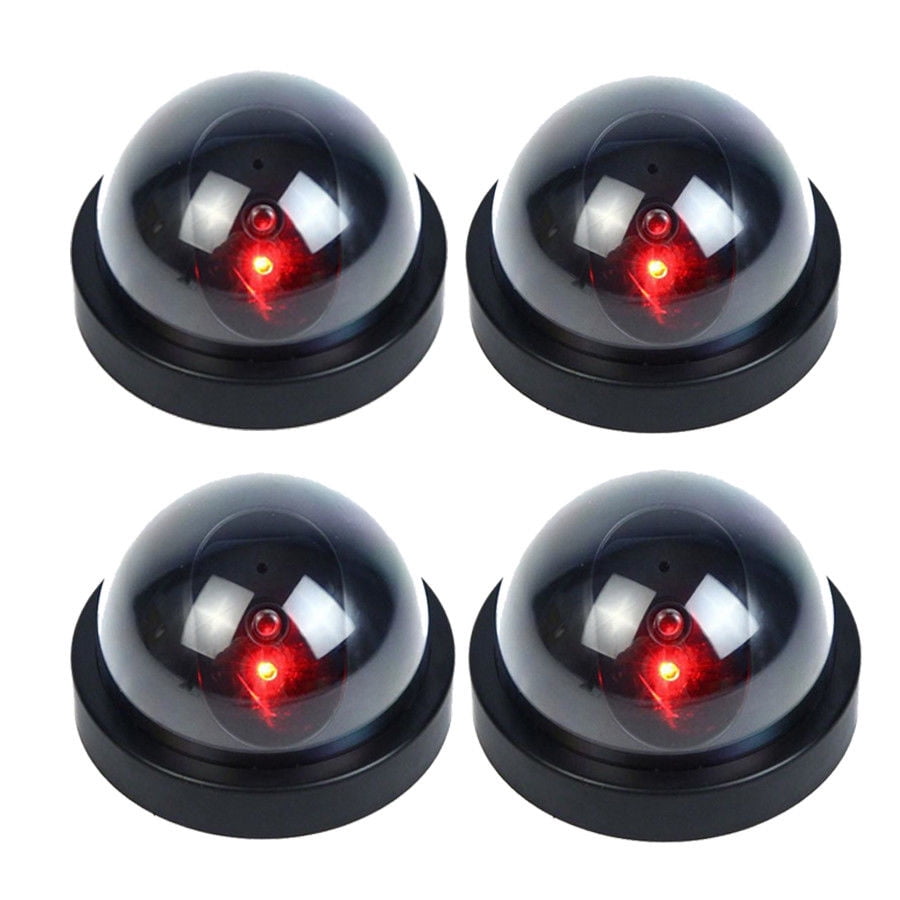 1 Pc/4 Pcs RED LED Lights Flashing Fake Dummy Dome Security Camera 4PCS