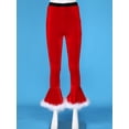 thumbnail image 6 of DPOIS Women's Velvet Christmas Miss Santa Pants Faux Fur Trim Flare Trousers Red 3XL, 6 of 7