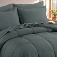 thumbnail image 4 of Aisbo Twin Comforter Set Seersucker 5 Pieces, All Season Luxury Bed in a Bag for Bedroom, Bedding Set with Comforters, Sheets, Pillowcases & Shams, Dark Grey, 4 of 8