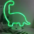 thumbnail image 3 of Luz nocturna de neón con forma de dinosaurio con lámpara verde USB y batería de alimentación, 3 of 5
