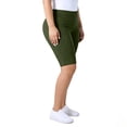 thumbnail image 3 of DORKASM Women's Plus Size Ribbed Biker Shorts Stretch Short Leggings Elastic Waist Casual Ladies Pull On Capris L-5XL Army Green 3XL, 3 of 5