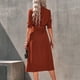thumbnail image 4 of Vestido camisero de un solo pecho,Camisa de un solo pecho para mujer, vestido de manga larga con cinturón, vestido con cuello vuelto, el mejor de su clase, 4 of 8