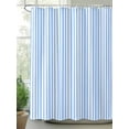thumbnail image 2 of Fsddascl Blue White Stripe Shower Curtain Set - 72" x 78" Washable Bathtub Curtain with 12 Hooks, Modern Minimalist Geometric Striped Waterproof Fabric Stall Shower Curtains for Bathroom/Bathtub, 2 of 6