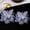 2PCS-Blue, variant on 2pcs Ethereal Organza Lace Fabric Flower Sew on Patches, 3D Elegant Lily Water Lily Design Lightweight Flowy Sewing Supplies Semi-Finished, Wedding Dress Headwear Hats Shoes Bags Ornament Decoration