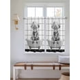thumbnail image 2 of Vintage Grey Yak Bathroom Window Curtain, Bathtub Farmhouse Retro Art Light Filtering Coffee Kitchen Curtains, Bedroom Living Room Curtains 2 Panel 84"x54", 2 of 6