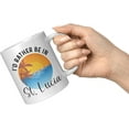 thumbnail image 4 of Coveted Goods I'd Rather Be in St. Lucia Mug – 11oz White Ceramic Coffee Cup – Tropical Travel Gift for Saint Lucia Lovers, 4 of 5
