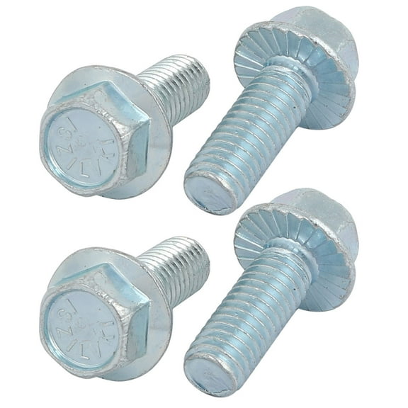 Unique Bargains 4Pcs 3/8-16 x 1 Inch Thread Carbon Steel Hex Serrated Head Flange Screw Bolt