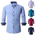 thumbnail image 2 of Formal Shirts for Men Men’s Long Sleeve Shirts Fashion Shirts Tops Business Casual Button Down Shirts Regular Fit Long Sleeve Stretch Shirts Tops Casual Work Shirt for Men, 2 of 4