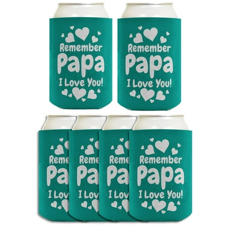 

ThisWear Gift for Papa Remember Papa I Love You 6-Pack Can Drink Coolies Papa