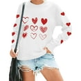 thumbnail image 4 of Fnooota Women Valentine's Day Sweatshirts, Crew Neck Pullover Graphic Casual Long Sleeve Tops White Size S-2XL, 4 of 7