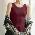 thumbnail image 4 of JGGSPWM Women's Tank Tops Ribbed Summer Casual Sleeveless Basic Cami Top Slim Fitted Blouse Tees Wine M, 4 of 7