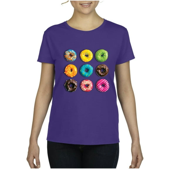 NIB - Women's T-Shirt Short Sleeve, up to Women Size 3XL - Love Food Donuts Doughnuts