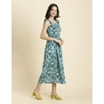 thumbnail image 2 of Moomaya Womens Printed A-Line Long Dress, Ruffled Square Neck Maxi Dress, 2 of 9