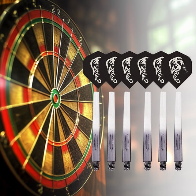 Juego de 6 varillas para dardos, alas de dardos, plumas y varillas para dardos, juego de lanzamiento de dardos, plumas para dardos, varillas para dardos para entrenamiento en interiores y exteriores