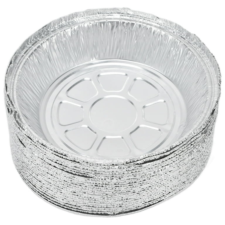 50PCS Round Aluminum Foil Pans Disposable Containers Storing