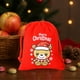 thumbnail image 4 of Decoraciones navideñas, adornos navideños, regalos navideños. Bolsa de regalo navideña de terciopelo rojo con cordón, bolsa estampada para dulces y galletas, bolsas de tela para regalos., 4 of 7