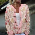 thumbnail image 2 of DDAPJ pyju Christmas Cardigan for Women Ugly Funny Xmas Tree Print Button Up Cardigans Fall Winter Knitted Outerwear Jacket Multicolor XXL, 2 of 5