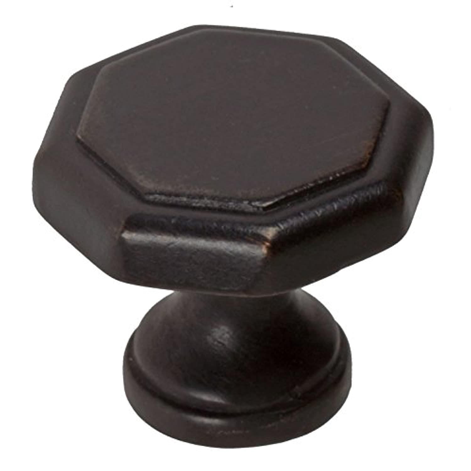 Cosmas 5181ORB Oil Rubbed Bronze Cabinet Knobs - 1-1/4" Diameter Octagon Shape, 10-Pack With Screws