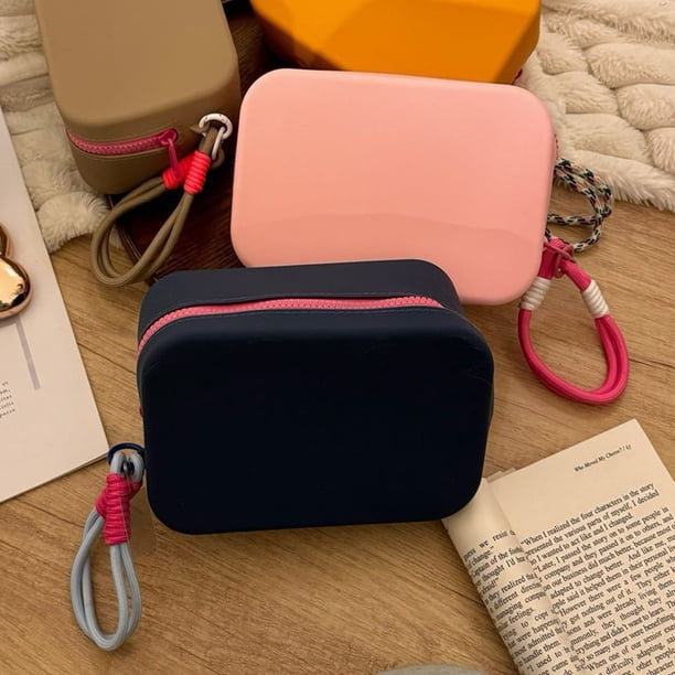 Nueva Bolsa Almacenamiento Portátil Silicona, Bolsa con Cremallera Impermeable Gran Capacidad, Bolsa Almacenamiento Escritorio, Bolsa Lavado, Bolsa Lápiz Labial B