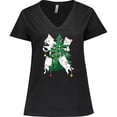 thumbnail image 3 of Inktastic Kawaii Cats Christmas Tree Women's Plus Size V-Neck T-Shirt, 3 of 5