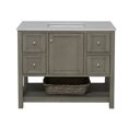 thumbnail image 5 of Lakeshore 42" Bathroom Vanity with Weathered Gray Cabinet and Engineered White Top, 5 of 6