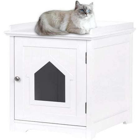 UPC: 0788601002462 | PAWLAND Decorative Cat House Cat Home  Indoor Pet Crate – Litter Box Enclosure White