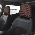 thumbnail image 2 of Kdxio Brown Gold Grid Pattern Print 2 Piece Car Head Rest Covers Set Auto Front/Rear Seats Headrest Cover Universal Fit Most Cars,Sedan, SUV, 2 of 9