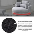 thumbnail image 6 of Swivel Accent Barrel Chairs with Half Moon Storage Ottoman and pillows, Modern Round Leisure Lounge Chair with Metal Base, Linen Fabric Sofa Chair for Living Room, Light Gray, 6 of 7