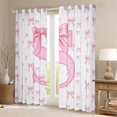 thumbnail image 2 of jejeloiu Letter S Monogrammed Curtains Pack of 2 (42x84 Each),Kawaii Cute Bowtie Curtains Blackout,Pink Bowknot Ribbon Bedroom Curtains For Girls,Microfiber Room Decorative, 2 of 6
