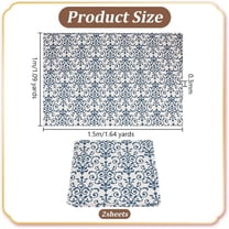 2pcs 39.4x59 inch Flower Printed Cotton Fabric Vintage Floral Cotton Fabric Prussian Blue Quilting Sewing Cloth Floral Cotton Cloth